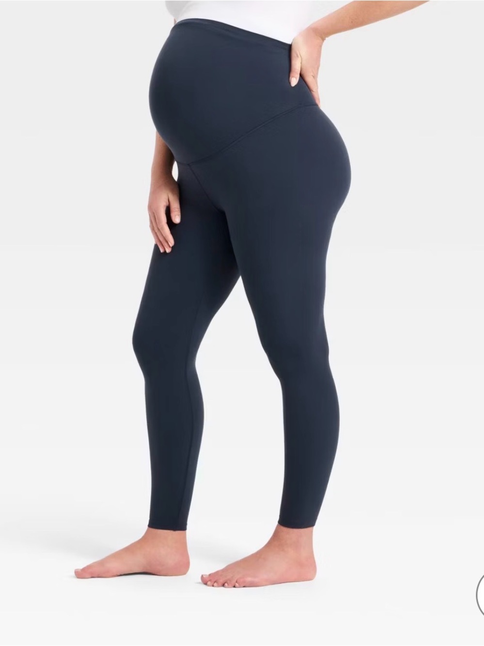 Maternity High-Waist Leggings in Dark Navy